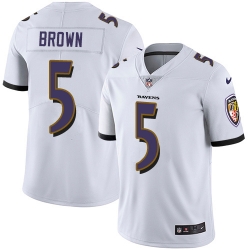 Nike Baltimore Ravens 5 Marquise Brown White Men Stitched NFL Vapor Untouchable Limited Jersey