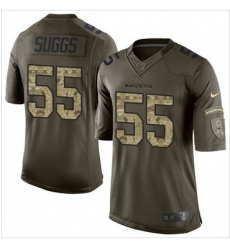 Nike Baltimore Ravens #55 Terrell Suggs GreenI Men 27s Stitched NFL Limited Salute to Service Jersey