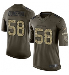 Nike Baltimore Ravens #58 Elvis Dumervil GreenI Men 27s Stitched NFL Limited Salute to Service Jersey