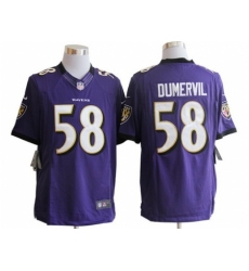 Nike Baltimore Ravens 58 Elvis Dumervil Purple Limited NFL Jersey