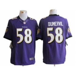 Nike Baltimore Ravens 58 Elvis Dumervil Purple Limited NFL Jersey