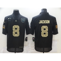 Nike Baltimore Ravens 8 Lamar Jackson Black Camo 2020 Salute To Service Limited Jersey