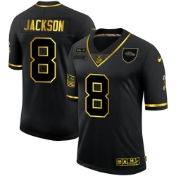Nike Baltimore Ravens 8 Lamar Jackson Black Gold 2020 Salute To Service Limited Jersey