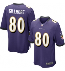 Nike Baltimore Ravens #80 Crockett Gillmore Purple Team Color Mens Stitched NFL New Elite Jersey