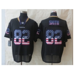Nike Baltimore Ravens 82 Torrey Smith Black Elite USA Flag Fashion NFL Jersey