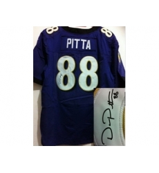 Nike Baltimore Ravens 88 Dennis Pitta Purple Elite Signed NFL Jersey