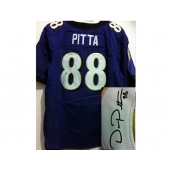 Nike Baltimore Ravens 88 Dennis Pitta Purple Elite Signed NFL Jersey