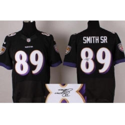 Nike Baltimore Ravens 89 Steve Smith SR Black Signed Elite NFL Jersey