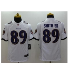 Nike Baltimore Ravens 89 Steve Smith Sr White Limited NFL Jersey