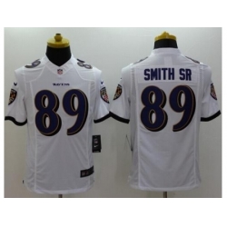 Nike Baltimore Ravens 89 Steve Smith Sr White Limited NFL Jersey