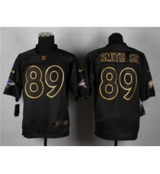 Nike Baltimore Ravens 89 Steve Smith Sr black Elite gold lettering fashion NFL Jersey