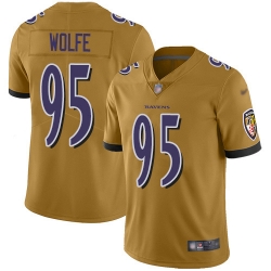 Nike Baltimore Ravens 95 Derek Wolfe Gold Men Stitched NFL Limited Inverted Legend Jersey