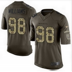 Nike Baltimore Ravens #98 Brandon Williams Green Mens Stitched NFL Limited Salute to Service Jersey
