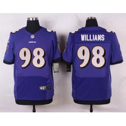 Nike Baltimore Ravens #98 Brandon Williams Purple Team Color Mens Stitched NFL New Elite Jersey