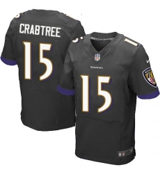 Nike Ravens #15 Michael Crabtree Black Alternate Mens Stitched NFL New Elite Jersey