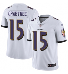 Nike Ravens #15 Michael Crabtree White Mens Stitched NFL Vapor Untouchable Limited Jersey
