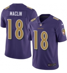 Nike Ravens #18 Jeremy Maclin Purple Mens Stitched NFL Limited Rush Jersey