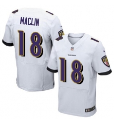 Nike Ravens #18 Jeremy Maclin White Men's Stitched NFL Elite Jersey