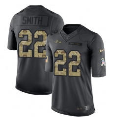Nike Ravens #22 Jimmy Smith Black Mens Stitched NFL Limited 2016 Salute to Service Jersey