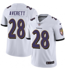 Nike Ravens #28 Anthony Averett White Mens Stitched NFL Vapor Untouchable Limited Jersey