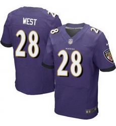 Nike Ravens #28 Terrance West Purple Team Color Mens Stitched NFL New Elite Jersey