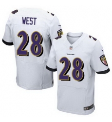 Nike Ravens #28 Terrance West White Mens Stitched NFL New Elite Jersey