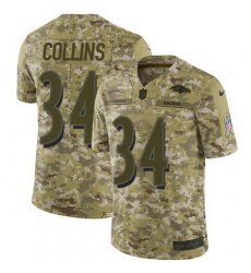 Nike Ravens #34 Alex Collins Camo Mens Stitched NFL Limited 2018 Salute To Service Jersey