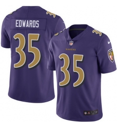 Nike Ravens 35 Gus Edwards Purple Men Stitched NFL Limited Rush Jersey