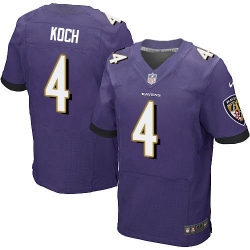 Nike Ravens #4 Sam Koch Purple Team Color Mens Stitched NFL New Elite Jersey