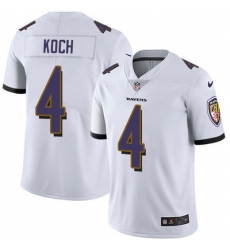 Nike Ravens #4 Sam Koch White Mens Stitched NFL Vapor Untouchable Limited Jersey