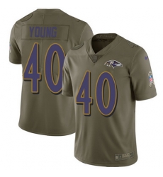 Nike Ravens #40 Kenny Young Olive Mens Stitched NFL Limited 2017 Salute To Service Jersey
