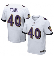 Nike Ravens #40 Kenny Young White Mens Stitched NFL New Elite Jersey