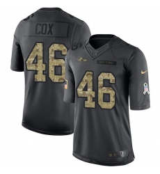 Nike Ravens #46 Morgan Cox Black Mens Stitched NFL Limited 2016 Salute to Service Jersey