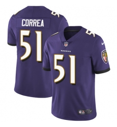 Nike Ravens #51 Kamalei Correa Purple Team Color Mens Stitched NFL Vapor Untouchable Limited Jersey