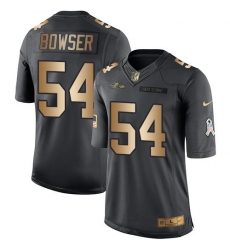 Nike Ravens #54 Tyus Bowser Black Mens Stitched NFL Limited Gold Salute To Service Jersey