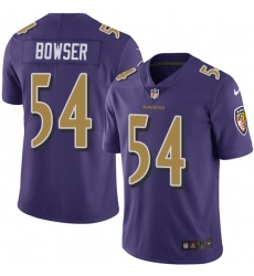 Nike Ravens #54 Tyus Bowser Purple Mens Stitched NFL Limited Rush Jersey
