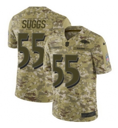 Nike Ravens #55 Terrell Suggs Camo Mens Stitched NFL Limited 2018 Salute To Service Jersey