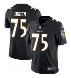 Nike Ravens #75 Jonathan Ogden Black Alternate Mens Stitched NFL Vapor Untouchable Limited Jersey