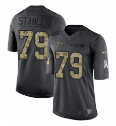 Nike Ravens #79 Ronnie Stanley Black Mens Stitched NFL Limited 2016 Salute to Service Jersey