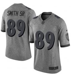 Nike Ravens #89 Steve Smith Sr Gray Mens Stitched NFL Limited Gridiron Gray Jersey