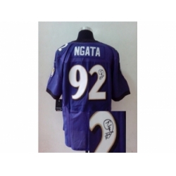 Nike baltimore ravens 92 Haloti Ngata purple Elite signature NFL Jersey