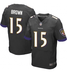Ravens 15 Marquise Brown Black Alternate Men Stitched Football New Elite Jersey