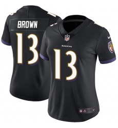 Nike Ravens #13 John Brown Black Alternate Womens Stitched NFL Vapor Untouchable Limited Jersey