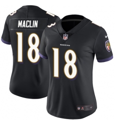 Nike Ravens #18 Jeremy Maclin Black Alternate Womens Stitched NFL Vapor Untouchable Limited Jersey