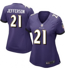 Nike Ravens #21 Tony Jefferson Purple Team Color Womens Stitched NFL New Elite Jersey