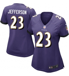 Nike Ravens #23 Tony Jefferson Purple Team Color Womens Stitched NFL New Elite Jersey