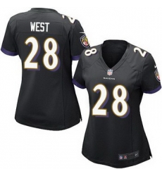 Nike Ravens 28 Terrance West Black Alternate Womens Stitched NFL New Elite Jersey