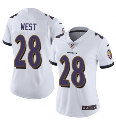Nike Ravens #28 Terrance West White Womens Stitched NFL Vapor Untouchable Limited Jersey