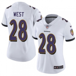 Nike Ravens #28 Terrance West White Womens Stitched NFL Vapor Untouchable Limited Jersey