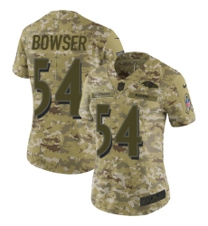 Nike Ravens #54 Tyus Bowser Camo Women Stitched NFL Limited 2018 Salute to Service Jersey